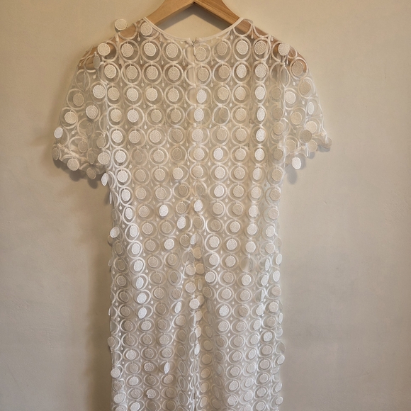 Michael Kors White Circular Crochet Midi Dress - Picture 2 of 4